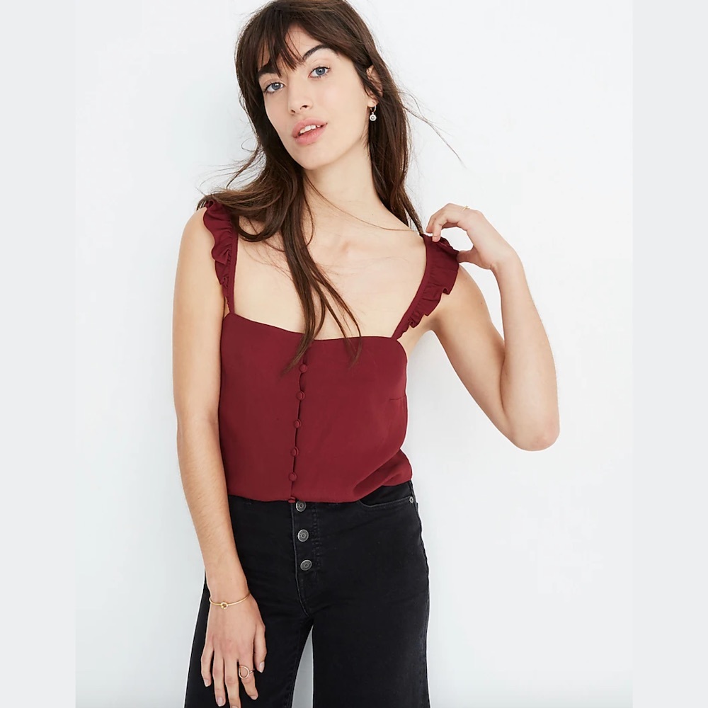 Madewell Ruffle-Strap Cami Top